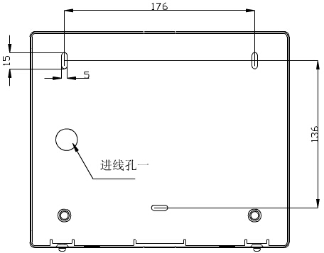 轉(zhuǎn)換開關(guān)采用壁掛式安裝，安裝孔位置和安裝孔距