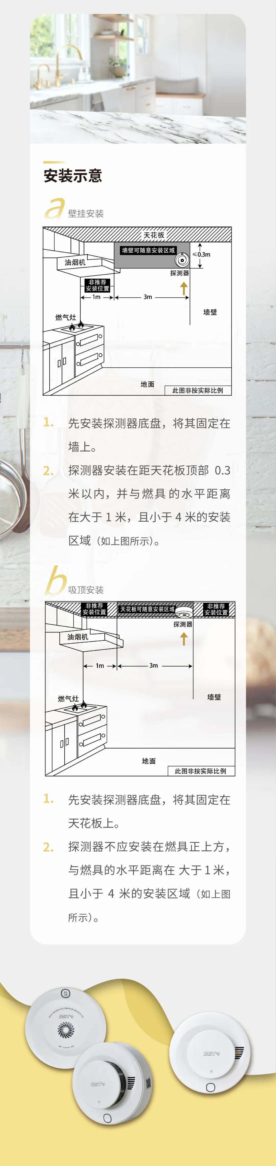新疆新疆海灣消防GST全新一代NB獨(dú)立式煙感氣感探測(cè)器安裝