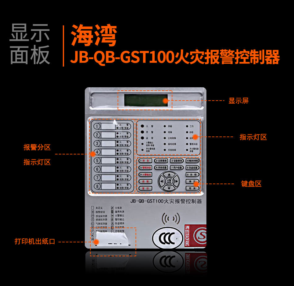 新疆海灣JB-QB-GST100新疆火災(zāi)報警控制器顯示面板