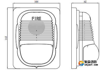 新疆海灣GST-HX-M8503火災(zāi)聲光警報(bào)器